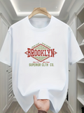 Men's T-Shirt Brooklyn Urban Vintage Diamond Outline With Decorative Retro Letters