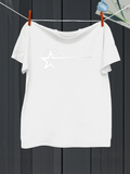 Men's T-Shirt Minimalist Shooting Star With Subtle Whimsical Trail On White T Shirt
