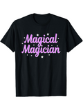 Men's T-Shirt Magical Magician With Decorative Stars And Purple Stylized Text T Shirt