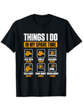 Men's T-Shirt Things I Do In My Spare Time Cartoon Snakes Playing Researching And Dreaming Snake