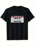 Men's T-Shirt Warning Red Panel With Bold Black Text And Rectangular Sign T Shirt