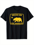 Men's T-Shirt Hecho En Los Angeles Golden Star Graphic With California Bear