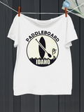 Men's T-Shirt Paddleboard Idaho Reflected Water Surface Silhouette With Wave And Paddleboard