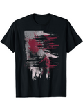 Men's T-Shirt Abstract Red And Grey Brush Strokes Over Dark Textured Background T Shirt