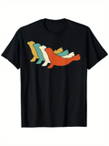 Men's T-Shirt Vintage Colorful Silhouettes Overlapping Playful Relaxed Seal