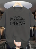 Men's T-Shirt Spanish and English Joshua 24 15 verse "Yo y mi casa serviremos a Jehová" in green