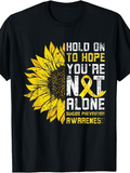 Men's T-Shirt Hold On To Hope With Yellow Sunflower Ribbon Awareness