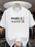 Men's T-Shirt Music World With Play And Pause Button Motifs Under Soft Lighting T Shirt
