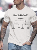 Men's T-Shirt How To Fix Stuff Simple Flowchart Humor White T Shirt
