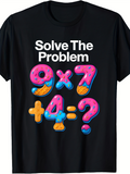Men's T-Shirt Solve The Problem Colorful Donut Numbers With Sprinkles Fun Equation