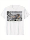 Men's T-Shirt California Coastline With Moody Ocean Sunset And Rocky Cliffs
