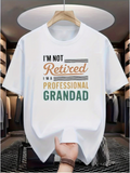 Men's T-Shirt Im Not Retired Im A Professional Grandad Retro Color Blocked Typography Grandad