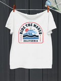 Men's T-Shirt Ride The Waves California With Sunset Surf Ocean Wave