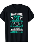 Men's T-Shirt Warning Patience Heartbeat Graphic With Medical Care Motif And Bold Text
