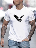 Men's T-Shirt Bold Striking Wings Spread Wide Over Flying Soaring Eagle