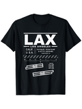 Men's T-Shirt Urban Runway Layout With Graphic Codes And Bold LAX Text