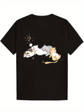 Men's T-Shirt Lazy Afternoon Peaceful Sunlight Among Resting Cozy Cats