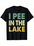 Men's T-Shirt Distressed Vintage Multicolor Text On Black T Shirt Lake
