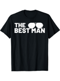 Men's T-Shirt The Best Man Bold White Letters With Sunglasses Graphic T Shirt