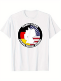 Men's T-Shirt Proudly Served Black Circle Flags And Map Over Germany