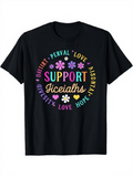 Men's T-Shirt Support Diversity Love Hope With Colorful Floral Letters
