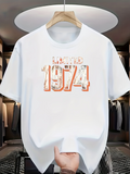 Men's T-Shirt Limited Edition Retro Numbers Surrounded By Bold Outlines 1974