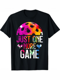 Men's T-Shirt Just One More Game Neon Watercolor Splash Over Gameball