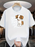 Men's T-Shirt You Are Pawsome Featuring A Cute Sitting Brown White Puppy