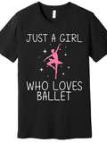 Men's T-Shirt Just A Girl Who Loves Ballet Surrounded By Pink Stars And Graceful Dancer