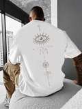 Men's T-Shirt Mystic Lines And Floral Elements Framing An All Seeing Eye