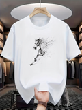 Men's T-Shirt Abstract Ink Splash With Galloping Energetic Running Horse