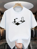 Men's T-Shirt Noble Chessboard With Black Pawn And White Knight Piece