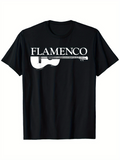 Men's T-Shirt Flamenco With Minimalist Acoustic Guitar Illustration