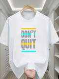 Men's T-Shirt Dont Quit Bold Lettering Surrounded By Colorful Striped Lines Motivation