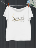 Men's T-Shirt Minimalist Line Sketch With Vintage Propeller Airplane Drawing