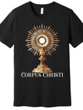 Men's T-Shirt Corpus Christi With Ornate Golden Religious Motif Sacred Vessel