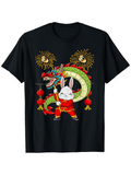 Men's T-Shirt Festive Lunar New Year Parade With Lanterns Fireworks And Dragon Rabbit