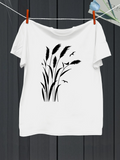 Men's T-Shirt Wild Grasses And Flying Birds Under Open Sky Plant