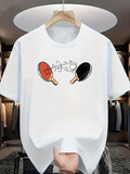 Men's T-Shirt Energetic Table Tennis Rackets With Ball In Action Movement