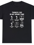 Men's T-Shirt Things I Do In My Spare Time Cartoon Golf Activities Icons T Shirt