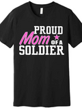 Men's T-Shirt Proud Mom Of A Soldier Bold Letters With Pink Star Centerpiece Soldier
