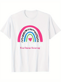 Men's T-Shirt Keep Dreaming Among Colorful Stripes With A Pink Rainbow