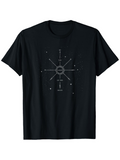 Men's T-Shirt Geometric Lines And Stars With Radiating Circular Abstract Pattern