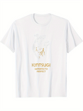Men's T-Shirt Kintsugi Golden Lightning Over Subtle Abstract Vase Motif