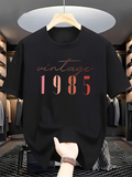 Men's T-Shirt Vintage Lettering With Retro Ombre Colored Numbers 1985