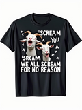 Men's T-Shirt Screaming Goats Surrounded By Letters Under Playful White Text Goats