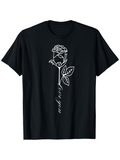 Men's T-Shirt Delicate Linework With Hand Drawn Petals Graceful Single Rose