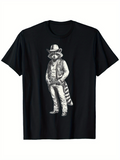 Men's T-Shirt Stylish Western Outfit With Cowboy Hat And Bandana Raccoon