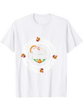 Men's T-Shirt Blessed Thankful Grateful Autumn Harvest With Smiling Turkey Surrounded By Falling Leaves Turkey