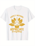 Men's T-Shirt Expect Nothing Appreciate Everything Golden Lotus With Meditating Figure